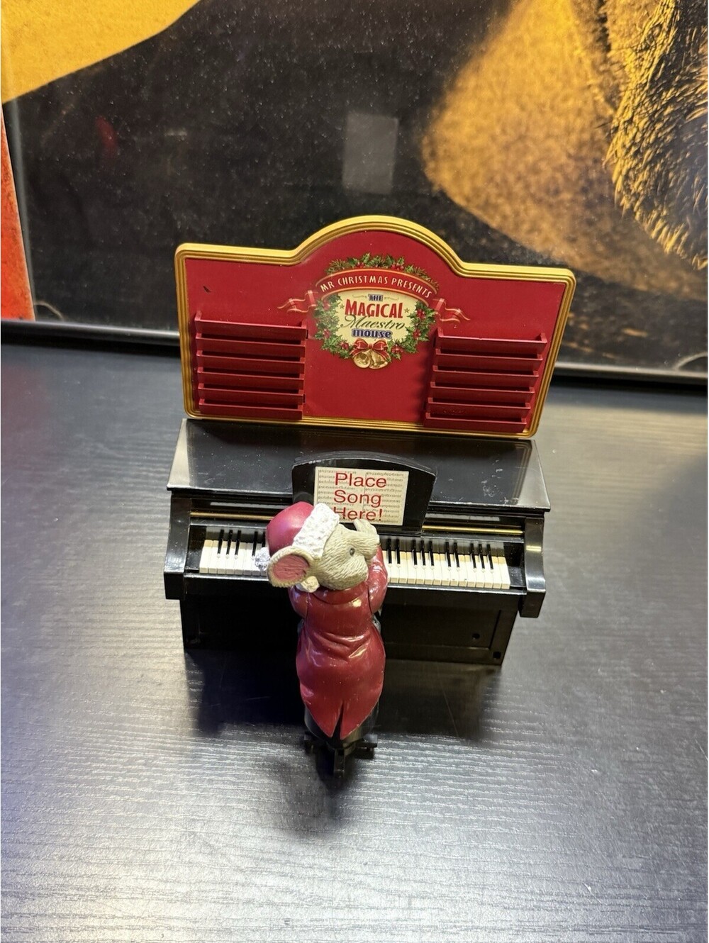 Mr Christmas Magical Maestro Mouse Animated Musical Piano Vintage Holiday